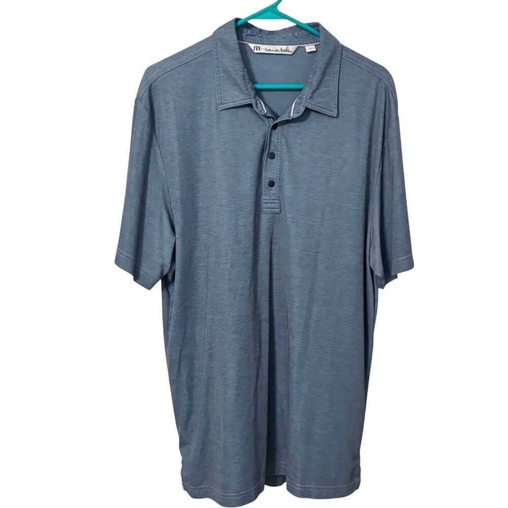 Travis Mathew Blue Polo Shirt Mens XL Short Sleeve Golf Casual